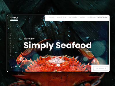 Simply Seafood Europe animation crab fish landing page landing page concept landing page ui mollusc motion nature ocean science sea submarine typography ui design uiux underwater video visual website