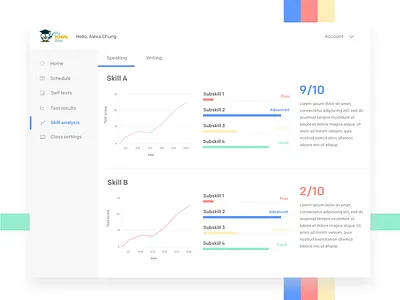 UI Design app clean dashboard ed tech edtech education minimal ui ux web web app