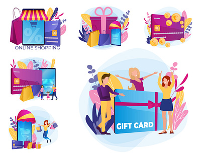 Online shopping. design flat illustration online shopping people smartphone web