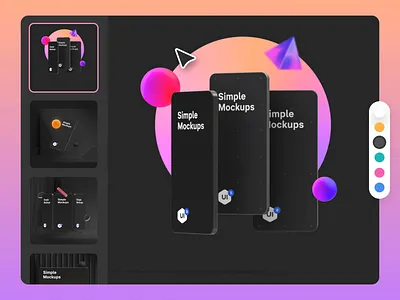 Simple Mockups 2.0 3d c4d cinema4d figma illustration interaction mock up mock up mockup mockups obj scene creator scene generator scenes ui