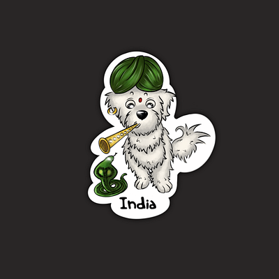 Sticker Pack “Maltese Travel” - India app dog dog illustration illustration illustration art illustrations illustrator india maltese puppy raster raster illustration sticker stickerpack stickers travel web