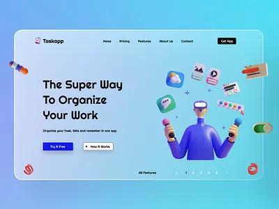 Taskapp 3d animation app branding design glassmorphism illustration logo minimal task task management task manager tasks typography ui ux vector