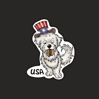 Stickerpack “Maltese-Travel” - USA app dog illustration illustration art illustrations illustrator maltese puppy raster raster illustration sticker stickerpack stikers travel web