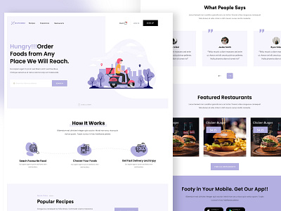 Food 🍔 Delivery Website landing page app design app ui food app food delivery food delivery app food delivery application food delivery service food delivery website food design food illustration illustration mobile app design ui ui kit ui ux design ui ux web uidesign web design website design