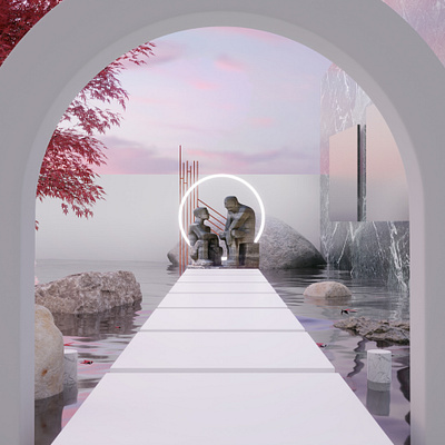 Self Reflection 3d 3d art architecture blender3d cgi colors design minimalism realism render surreal texture