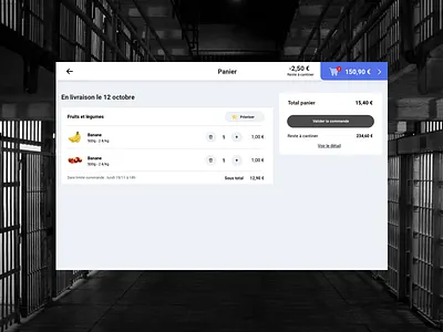 Online e-shop for inmates - basket basket case studies case study e commerce e commerce shop ecommerce eshop funnel order order food ordering prison prisoner tablet tablet app tunnel ui ux
