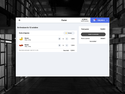 Online e-shop for inmates - basket basket case studies case study e commerce e commerce shop ecommerce eshop funnel order order food ordering prison prisoner tablet tablet app tunnel ui ux