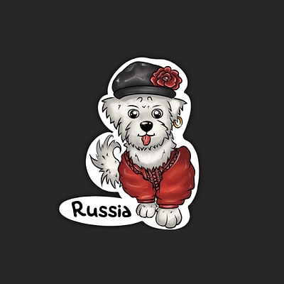 Stickerpack “Maltese-Travel” - Russia app dog illustration illustration art illustrations illustrator puppy raster raster illustration russia sticker stickerpack stickers travel web