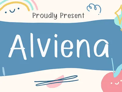 Alviena Font branding cool crafts creative cute design display font handwritten regular sanserif typeface typography