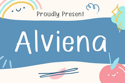Alviena Font branding cool crafts creative cute design display font handwritten regular sanserif typeface typography