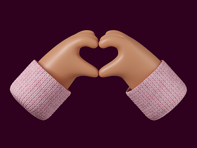 3D Hands Valentine's Day 3d 3d art design hand illustration