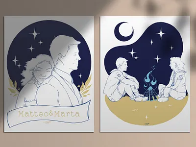 𝑴𝒂𝒕𝒕𝒆𝒐&𝑴𝒂𝒓𝒕𝒂 - 𝑾𝒆𝒅𝒅𝒊𝒏𝒈 𝑰𝒍𝒍𝒖𝒔𝒕𝒓𝒂𝒕𝒊𝒐 art couple design graphic graphicdesign illustration love wedding wedding card wedding invite