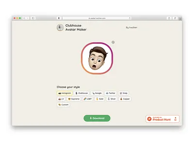 Clubhouse Avatar Maker app clubhouse social media social media design ui web website