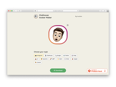 Clubhouse Avatar Maker app clubhouse social media social media design ui web website