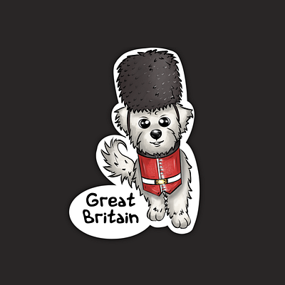 Stickerpack “Maltese-Travel” - Great Britain app dog great britain illustration illustration art illustrations illustrator maltese procreate puppy raster raster illustration sticker travel web