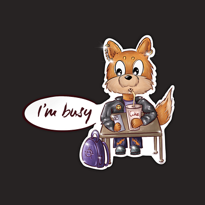 “Fox-Rock” Stickerpack - I am busy app fox illustration illustration art illustrations illustrator raster raster illustration rock sticker stickerpack web