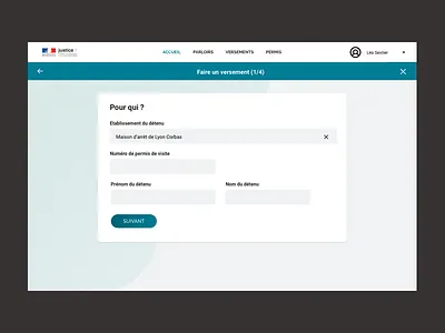 Bank transfer - Inmate family portal bank transfer banking banque card cards cards ui case studies case study custody form form field forms formulaire prison responsive responsive design responsive website ui ux