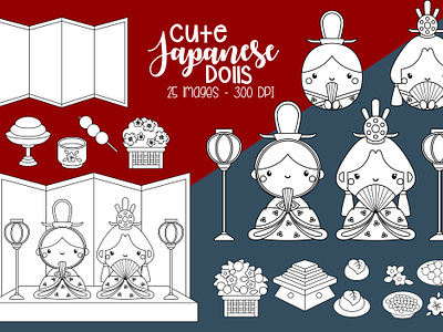 Japan Doll Culture Clipart Coloring