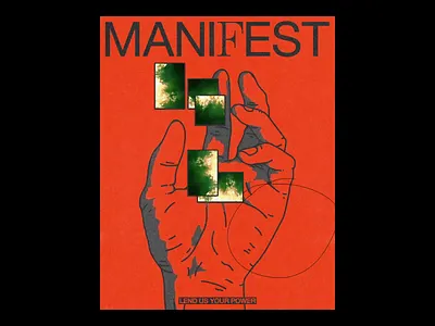 MANI𝐅EST ae animated brutalism design graphic hands illustration line magic manifest minimal motion poster red spell type typography