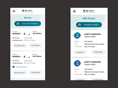 Visitation permit + appointment dashboard - Inmate family portal application appointment appointments booking cards cards ui case studies case study mobile permit responsive design ui ux visitor
