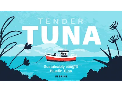 Tender Tuna - Brine design drawing illustration illustrator nature package design packaging print tuna