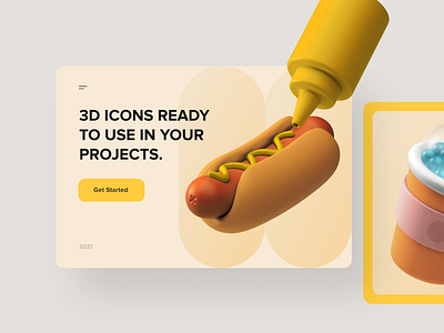 3D Icons / Food 3d app blender c4d cinema4d icon icon set icons obj ui ui8