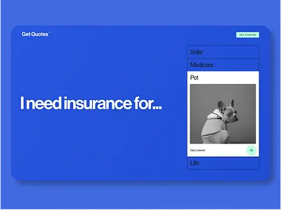 Insurance Finder Concept Page design product design typography ui ux