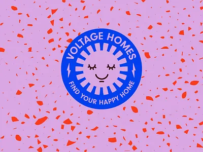 Voltage Homes Badge badge badge design brand branding bright happy logo real estate realtor sun voltage