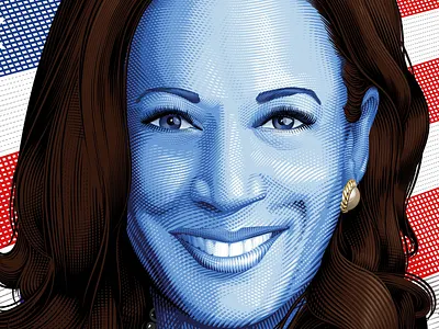 Kamala Harris poster illustration illustrator kamala harris portrait poster