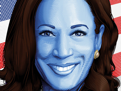 Kamala Harris poster illustration illustrator kamala harris portrait poster