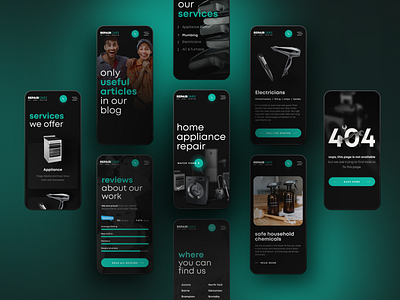 Mobile version of website for repair company branding clean mobile mobile design mobile ui ui ux web website design