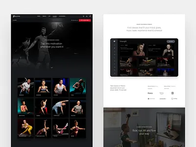 Peloton Classes Experience classes exercise fitness peloton ui design ux design web design