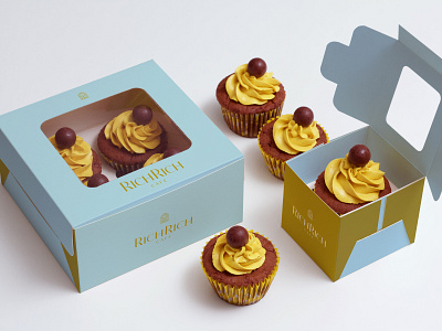 Rich Rich Cafe brand branding cafe cafe logo coffee cupcakes design food icon logo mark packaging