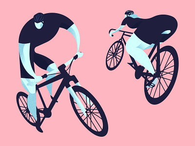 Cycle ai animation bike cycle cyclist design digital art editorial illustration helmet illustration illustrator man michael tada mountainbike roadbike ui vector woman