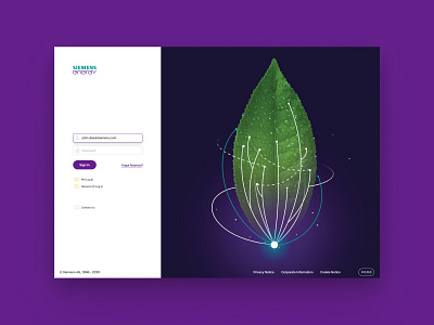 Siemens Energy Login branding design flat minimal ui ux visual design web website