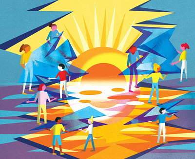 Collective Action for Social Justice bright color combinations bright colors editorial editorial illustration illustration jenn liv social justice toronto toronto illustrator