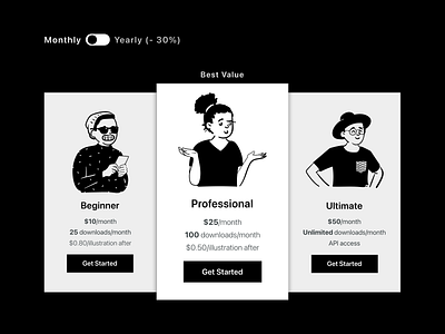 Day 30 Pricing 030 dailyui day30 design illustration pricing pricing page pricing plan product design sketch ui ux vector web