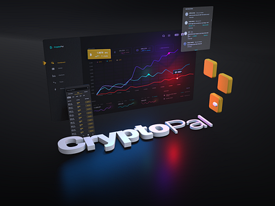 SaaS Dashboard - Cryptocurrency Platform 3d 3drendering crypto cryptocurrency dashboard finapp fintech fui futurism mobile app saas ui web app