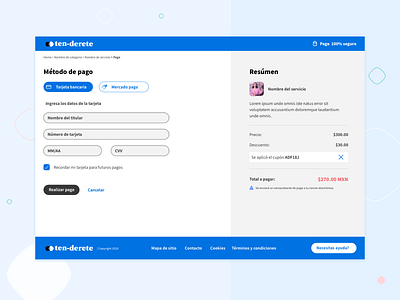 Ten-derete Marketplace interface marketplace payment form payment method ui ui ux uidesign webdesign