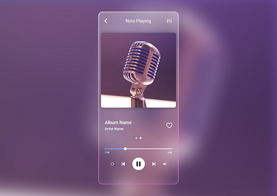 Music Player 009 app daily ui 009 daily ui challenge dailyui dailyuichallenge design figma glassmorphism illustrations minimal music music app ui music player ui ui ux ux