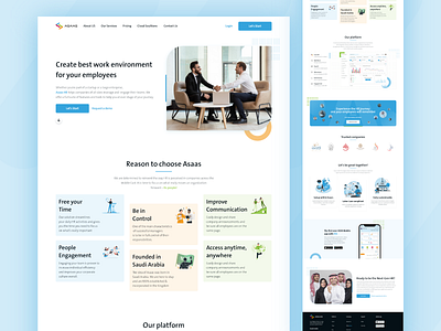 Asaas HR landing page app arabic company profile design home hrms illustration landingpage ui ui design uiux ux web