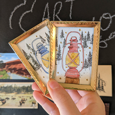 Tiny lanterns art drawing hand drawn illustration ink nature