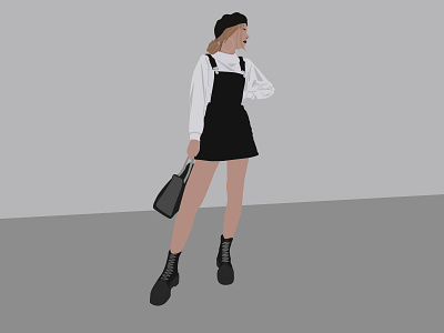 Style illustration blackandwhite drawing fashion feminine flat design illustration illustrator outfit style