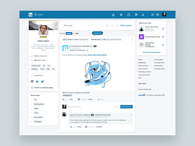 Linkedin UI app flat icon linkedin minimal ui ux visual design web website