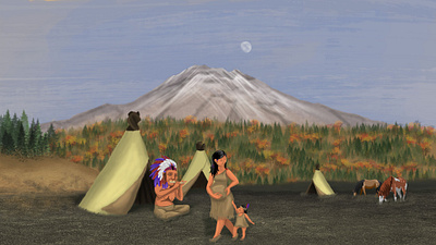 Native American Short Film animals digital art illustration mountain nature