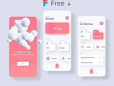 Free Figma UI kit STORAGE CLOUD app app cloud cloud app design figma figmadesign free freebie freebies mobile modern priymak storage storage app ui ui kit ui kits ux