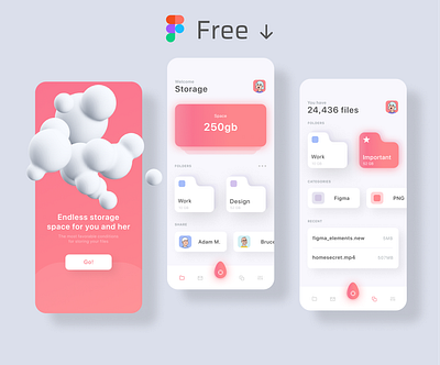 Free Figma UI kit STORAGE CLOUD app app cloud cloud app design figma figmadesign free freebie freebies mobile modern priymak storage storage app ui ui kit ui kits ux