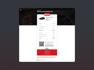 New Car Quote Builder Feature UI automotive automotive quote automotive retail car quote design new car pricing table quote table ui