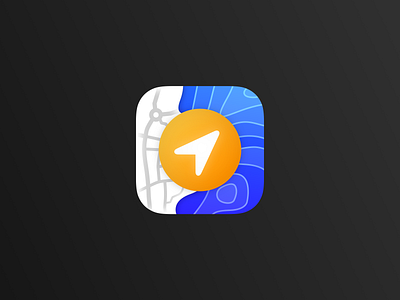 Gaia app app icon app icon design app icon logo app icons branding cartography contours direction gaia ios ios app ios icon isolines map maps navigation orange roads