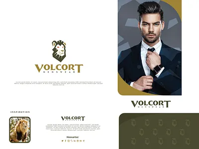 Volcort Menswear logo Mosaabosweilem branding clever creative design your logo elegant fashion lion lion face logo masculine logo menswear moosartist mosaabosweilem professional تصميم شعارات لوجو مصمم شعارات موسى ابو سويلم موسى ابوسويلم